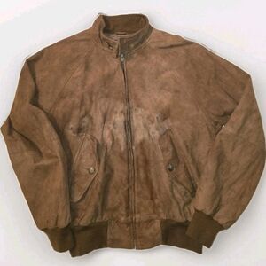 Vintage Polo Ralph Lauren Suede Bomber Jacket Brown